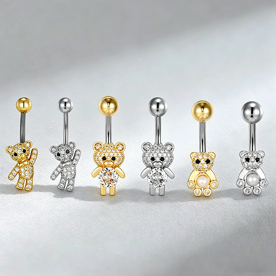 Body Jewellery - Cute Animal Belly Button Rings 14G