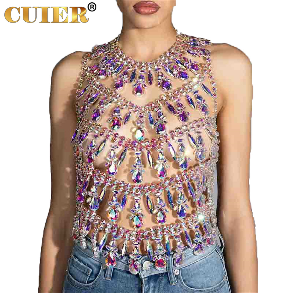 Body Jewelry Top - CUIER Gorgeous Crystal AB Glass Gemstone