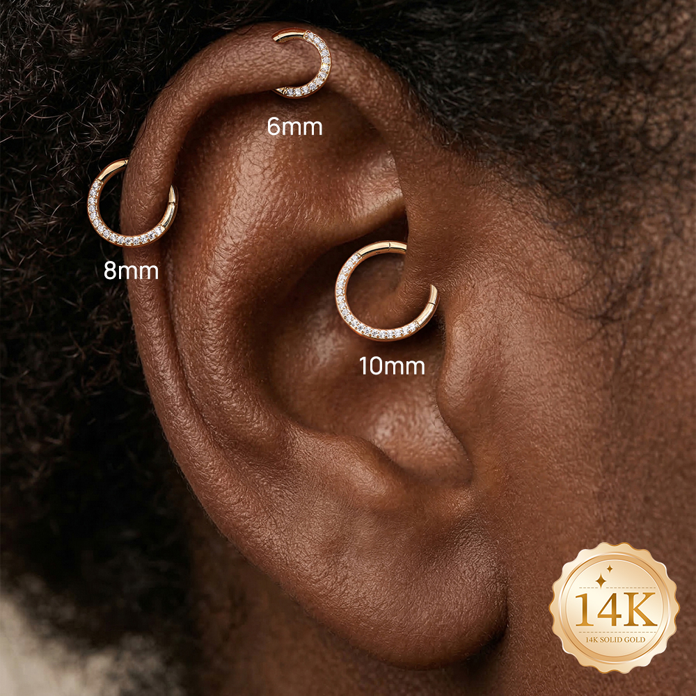 Body Jewelry Diamond - AIDE 14K Solid Gold Multi size