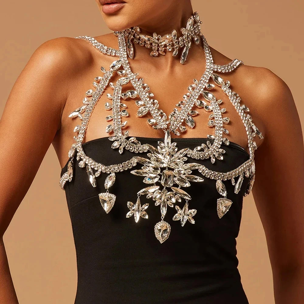 Body Jewelry Top - Summer Exaggerated Crystal Bra Vest Dress