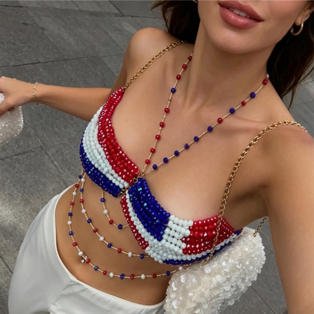 Body Jewelry Top - 2026 Handcrafted Red White Blue Patriotic