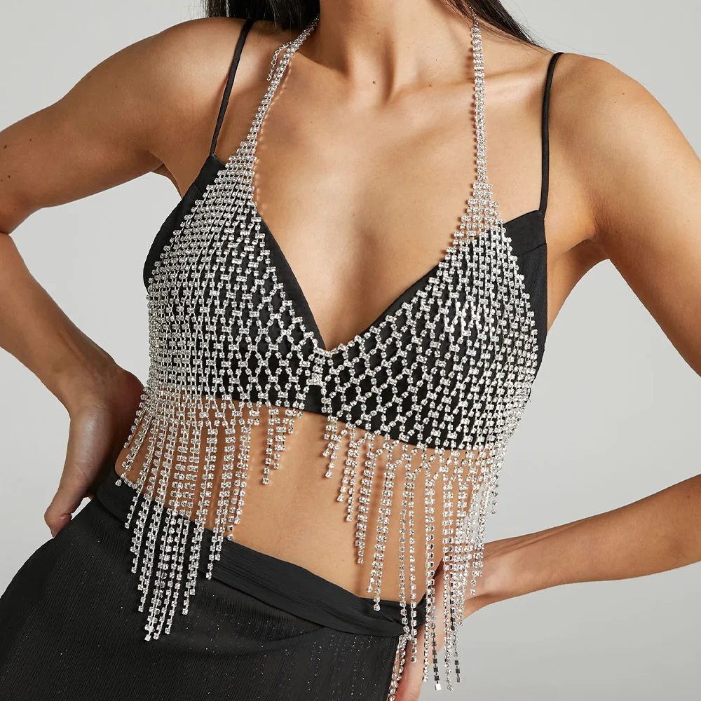 Fashion Mesh Tassels Chest Cha - Body Jewellery บทวิจารณ์และราคา