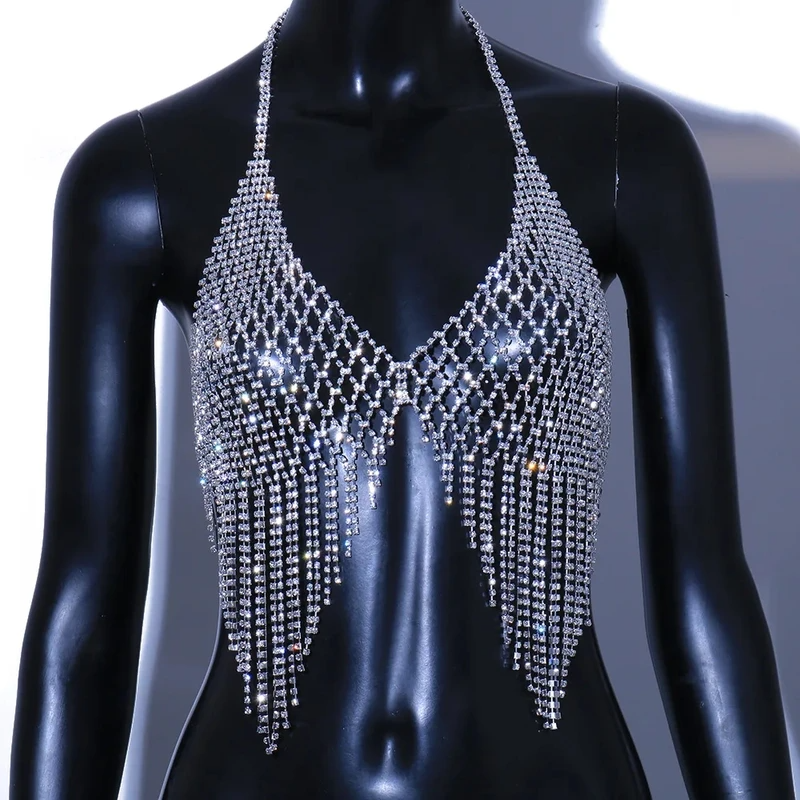 Fashion Mesh Tassels Chest Cha - Body Jewellery บทวิจารณ์และราคา