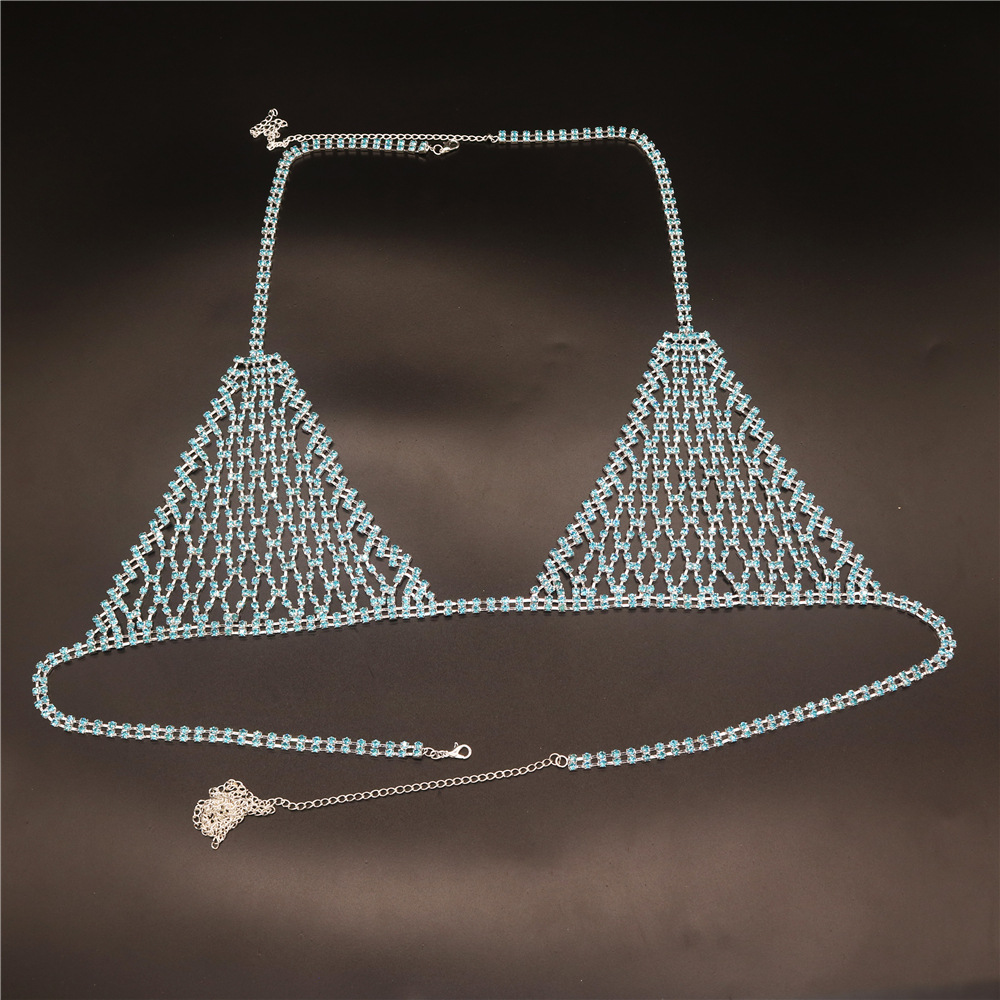 Boho Rhinestone Grid Chest Cha - Body Jewellery บทวิจารณ์และราคา