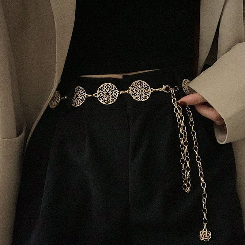 Elegant Round Metal Belt For W - Body Jewelry Gold บทวิจารณ์และราคา