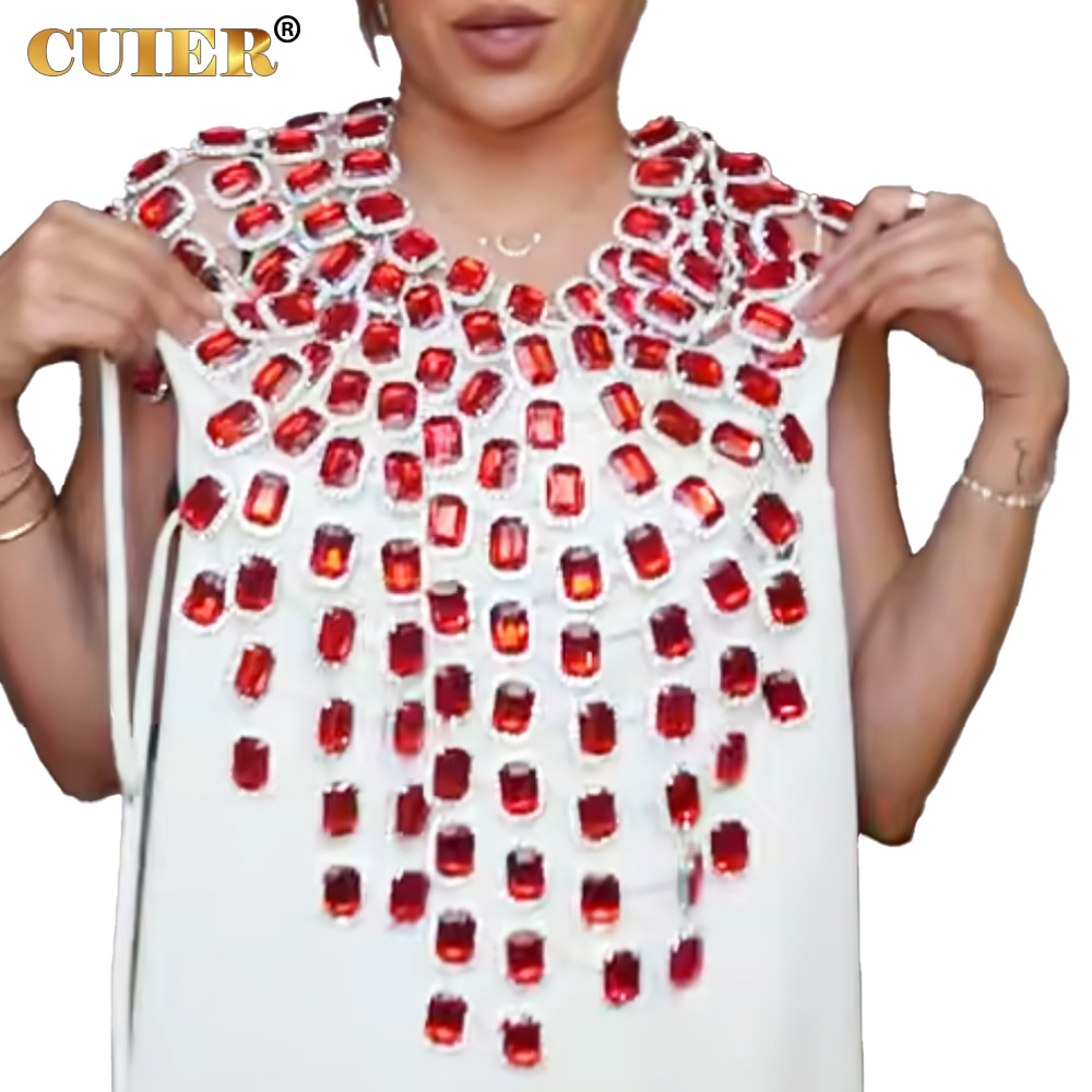 CUIER Sexy red Rectangular geo - Body Jewelry Top บทวิจารณ์และราคา