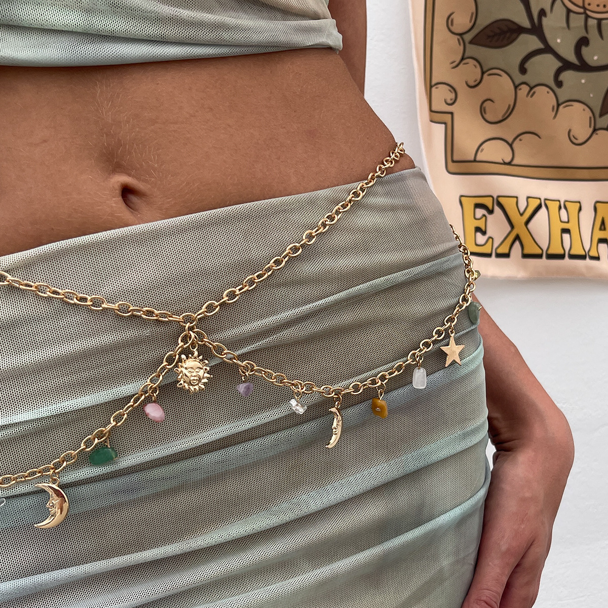 Boho Star Moon Sun Pendant Wai - Body Jewelry Gold บทวิจารณ์และราคา