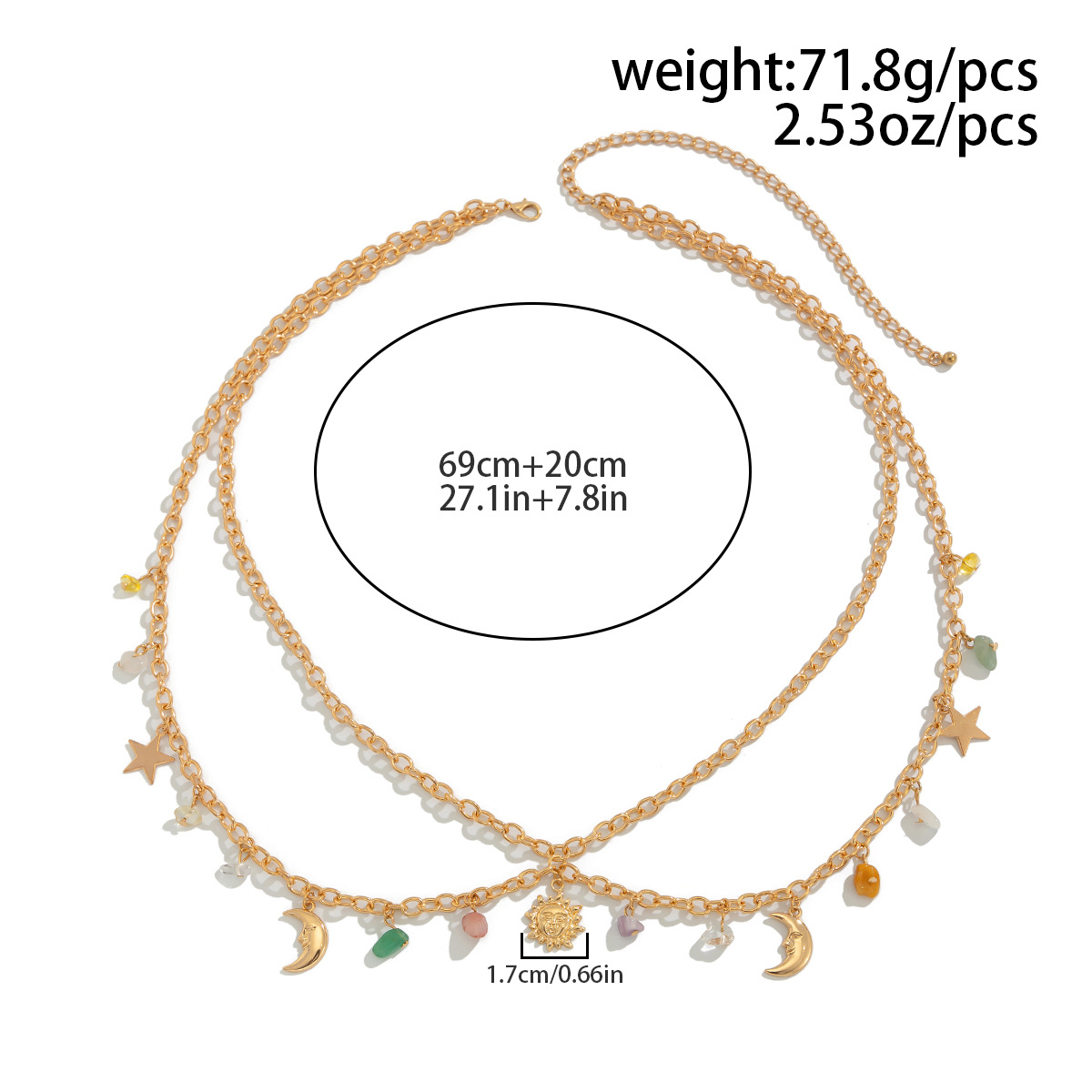 Boho Star Moon Sun Pendant Wai - Body Jewelry Gold บทวิจารณ์และราคา