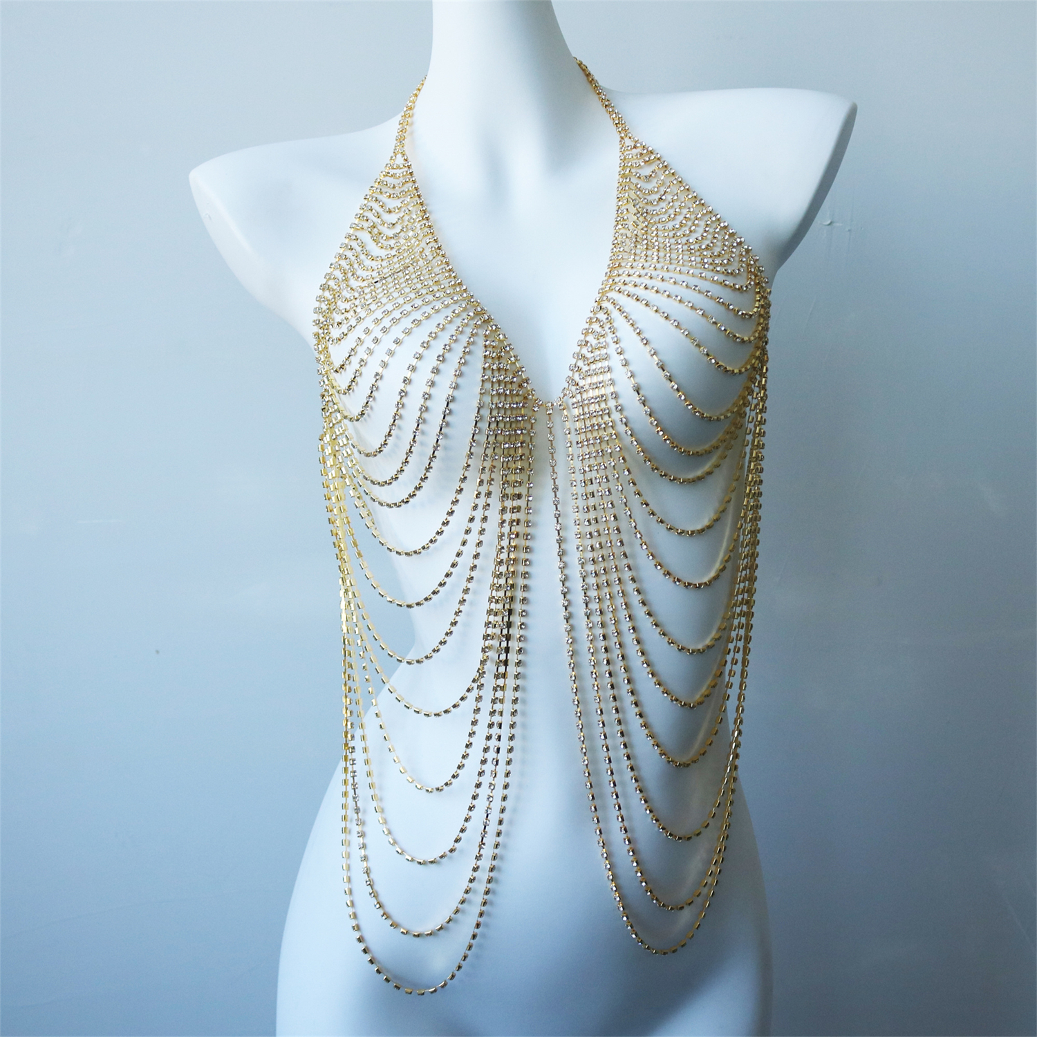 Women's Multi-Layer Chest Chai - Body Jewelry Harness บทวิจารณ์และราคา