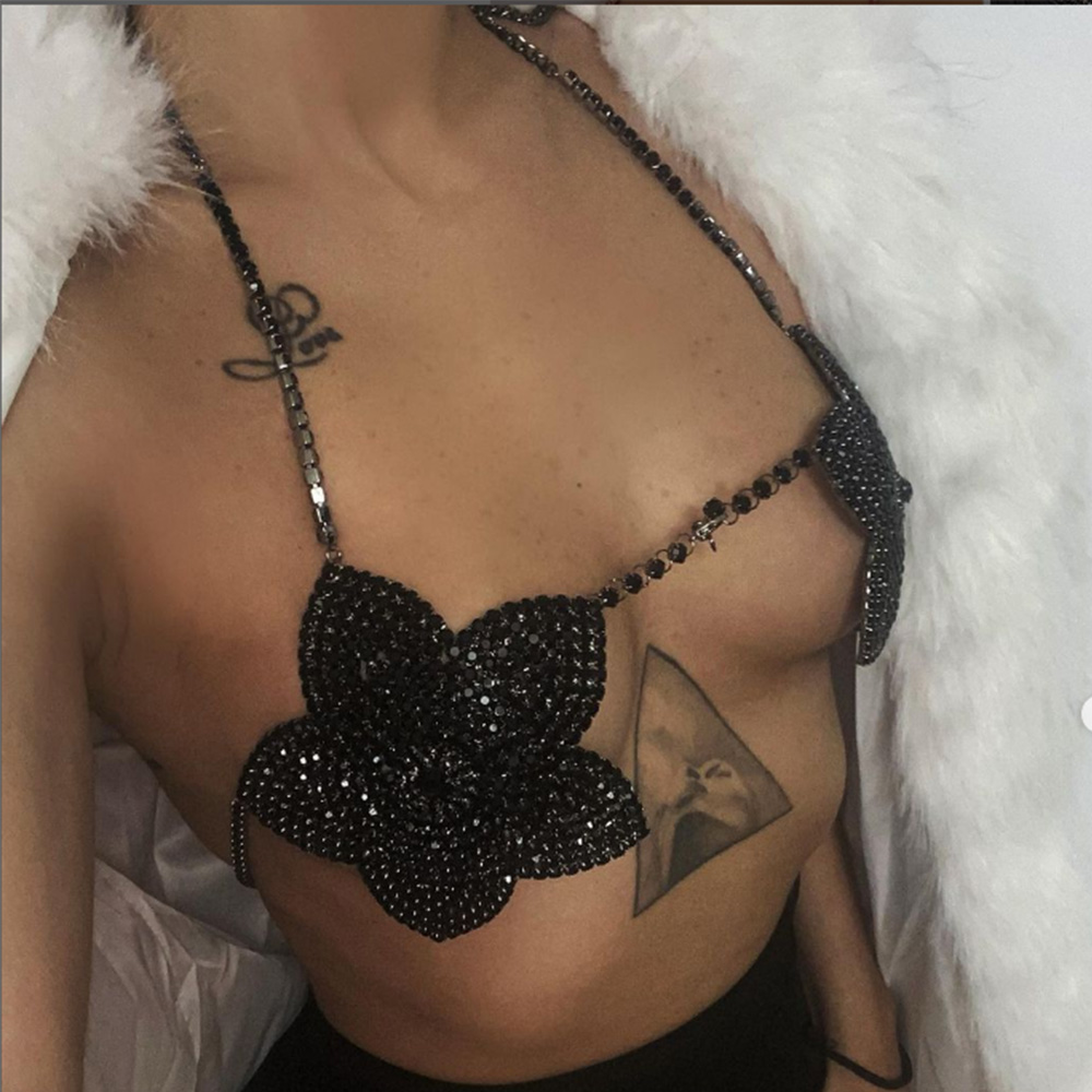 Stonefans Black Crystal Flower - Body Jewelry Harness บทวิจารณ์และราคา