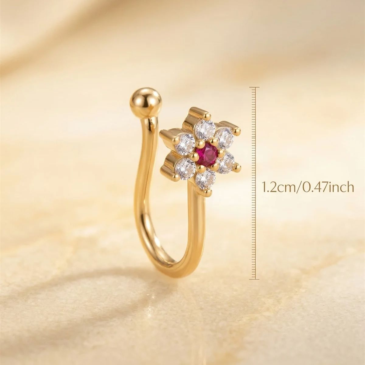 1PC Flower Shaped No Piercing  - Body Jewelry On Sale บทวิจารณ์และราคา
