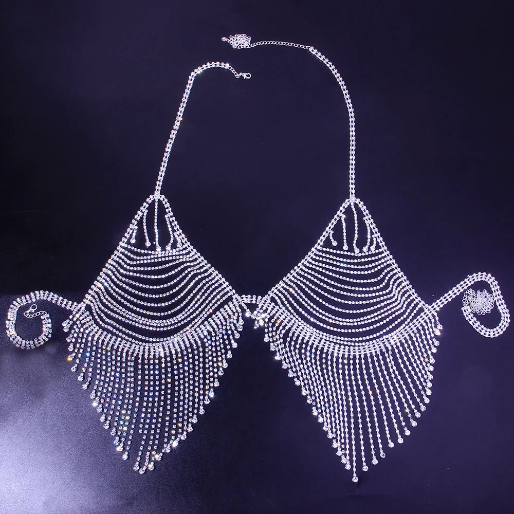Bling Rhinestone Tassel Body C - Body Jewelry Harness บทวิจารณ์และราคา