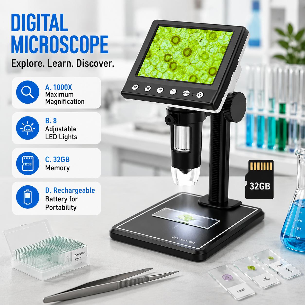Portable 4K Digital Microscope - Body Jewelry Repair บทวิจารณ์และราคา