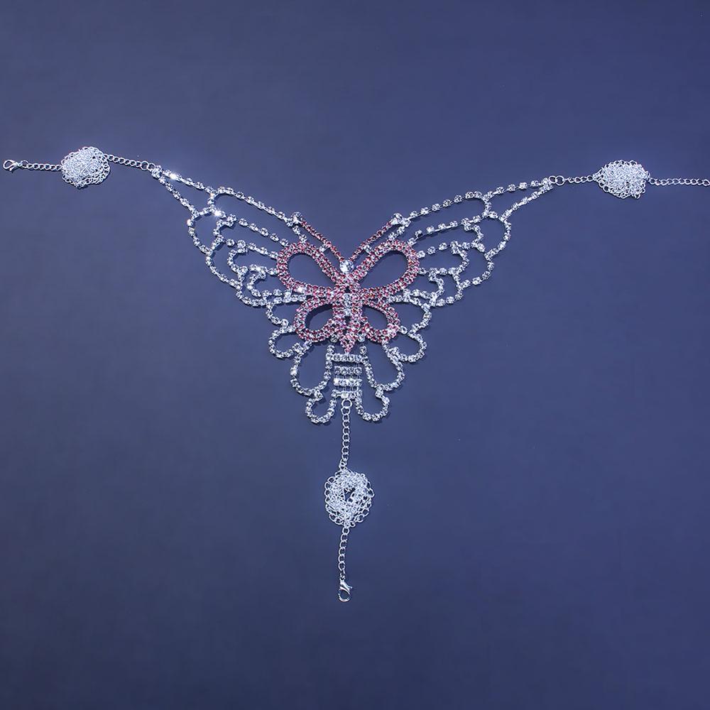 Sexy Butterfly Rhinestone Chai - Body Jewelry Harness บทวิจารณ์และราคา
