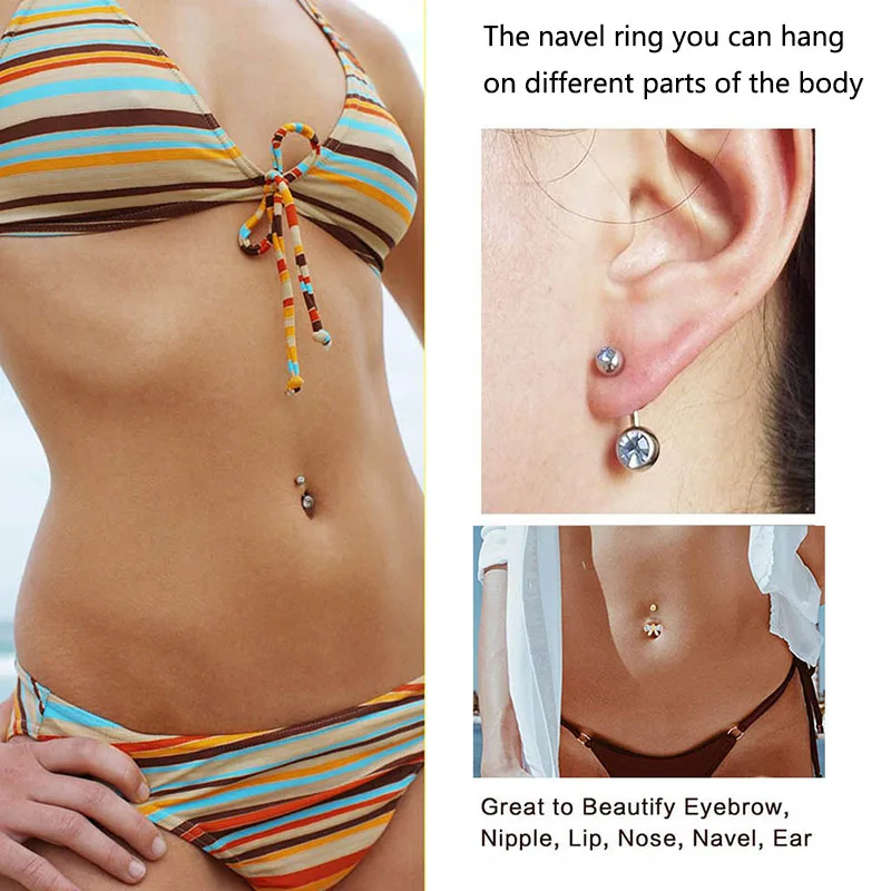 G23 Titanium CZ Stone Navel Ea - Body Jewellery บทวิจารณ์และราคา