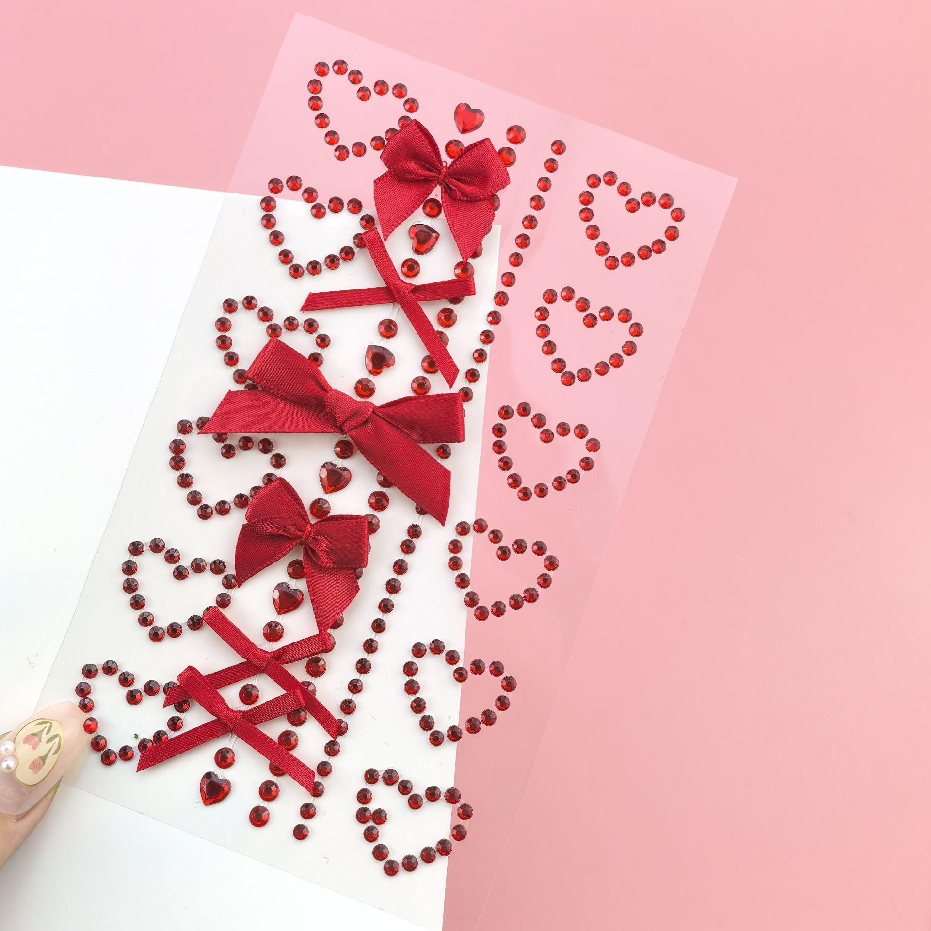 1 Sheet Red Ribbon Bow Sparkly - Body Jewelry Diamond บทวิจารณ์และราคา