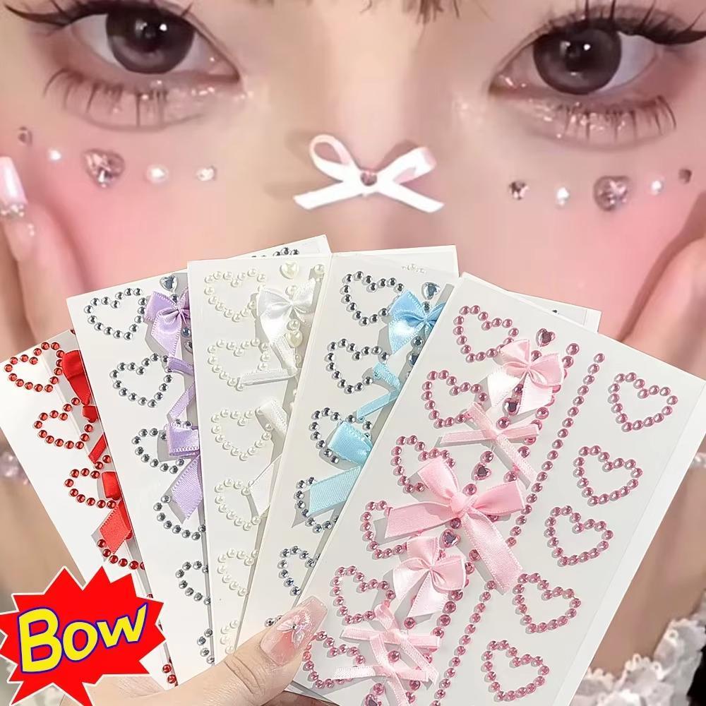 1 Sheet Red Ribbon Bow Sparkly - Body Jewelry Diamond บทวิจารณ์และราคา
