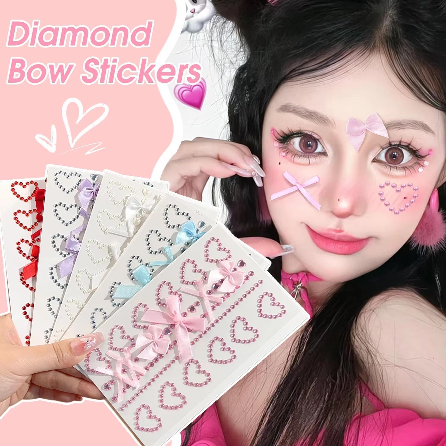 1 Sheet Red Ribbon Bow Sparkly - Body Jewelry Diamond บทวิจารณ์และราคา