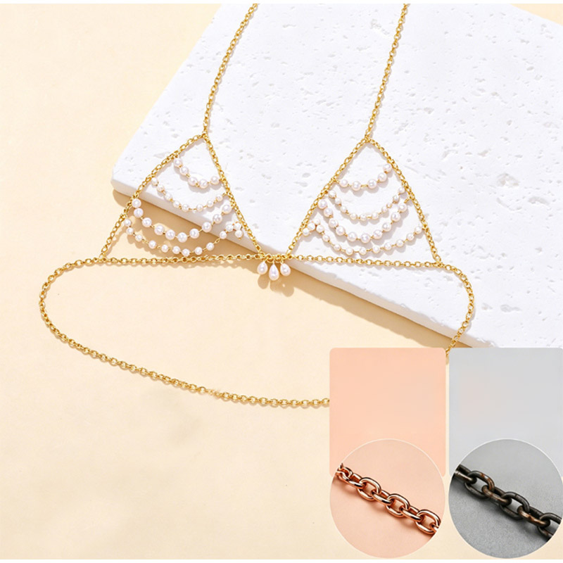 Sexy Pearl Body Chain Women's  - Body Jewelry Top บทวิจารณ์และราคา