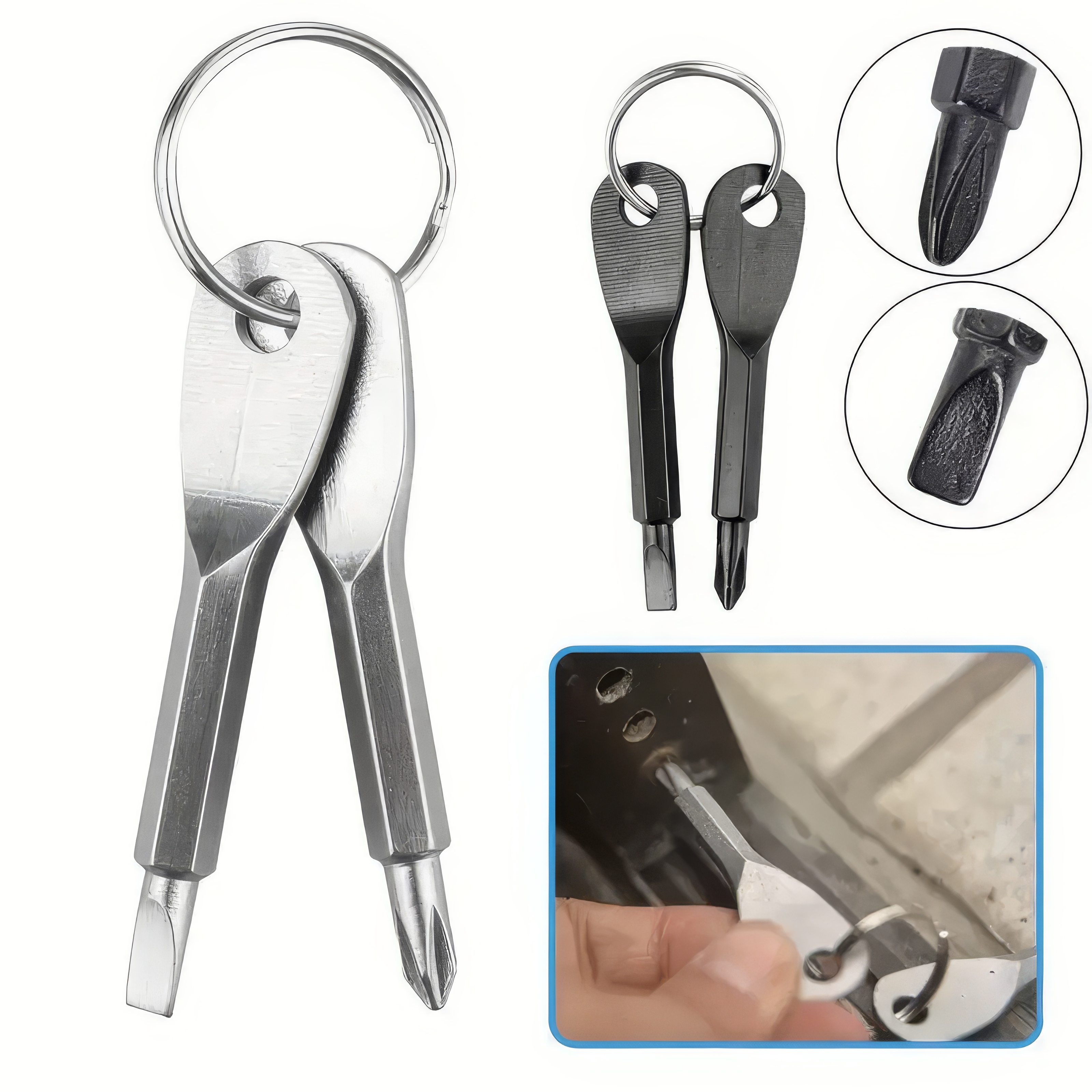 2 Keychain Screwdrivers in Bla - Body Jewelry Repair บทวิจารณ์และราคา