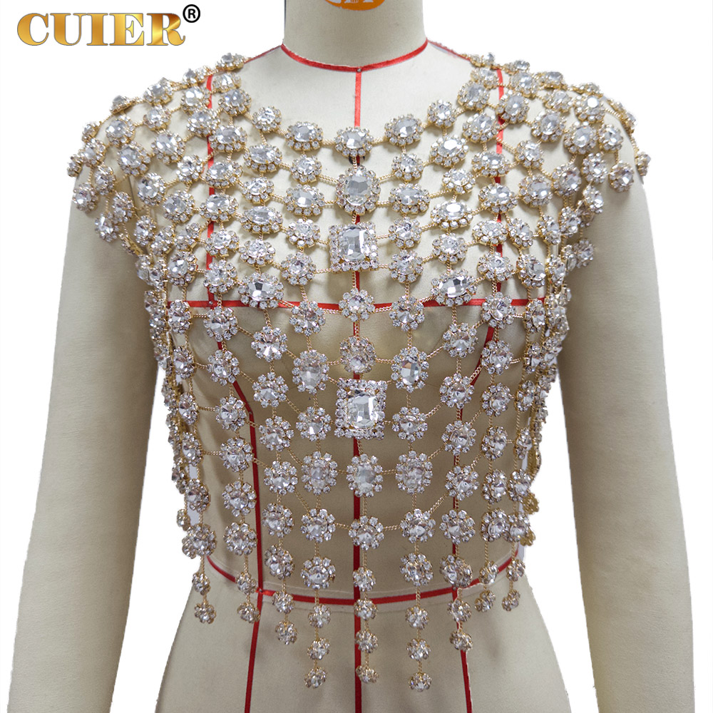 CUIER Women's Gold Rhinestone  - Body Jewelry Top บทวิจารณ์และราคา