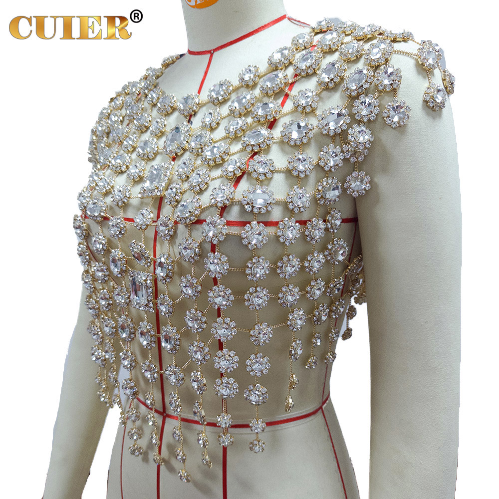 CUIER Women's Gold Rhinestone  - Body Jewelry Top บทวิจารณ์และราคา