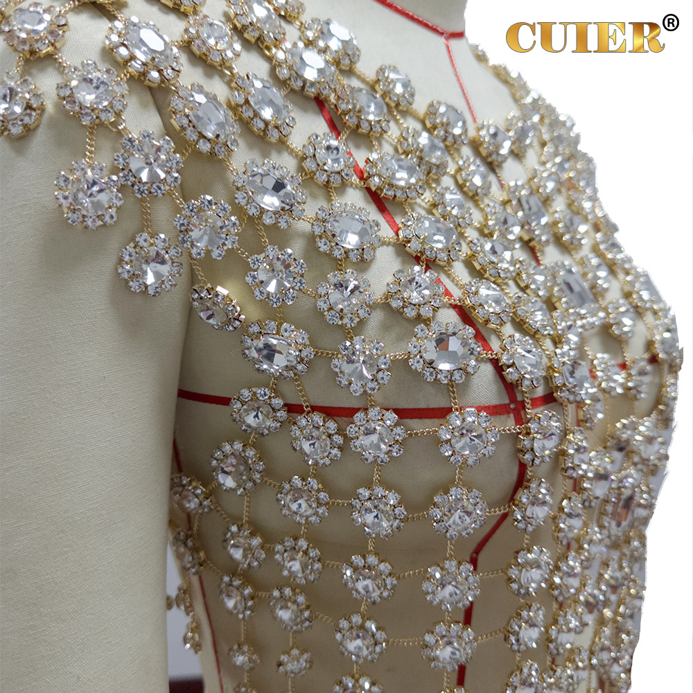 CUIER Women's Gold Rhinestone  - Body Jewelry Top บทวิจารณ์และราคา