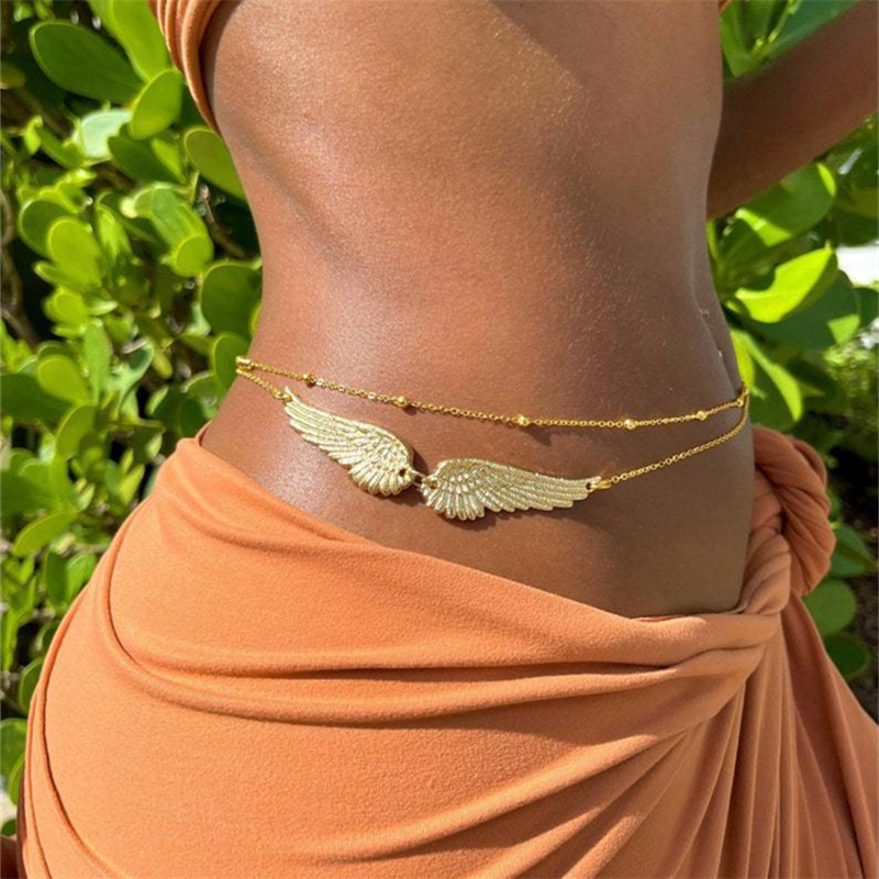 Lucky Angel Wings Belly Chains - Body Jewelry Gold บทวิจารณ์และราคา