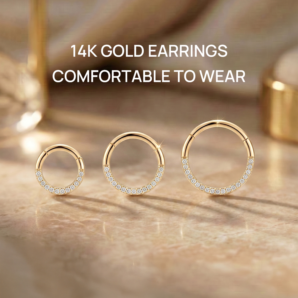 AIDE 14K Solid Gold Multi size - Body Jewelry Diamond บทวิจารณ์และราคา