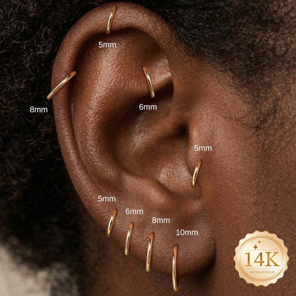 AIDE 14K Solid Gold Multi size - Body Jewelry Diamond บทวิจารณ์และราคา