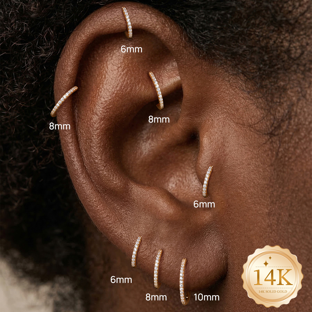 AIDE 14K Solid Gold Multi size - Body Jewelry Diamond บทวิจารณ์และราคา