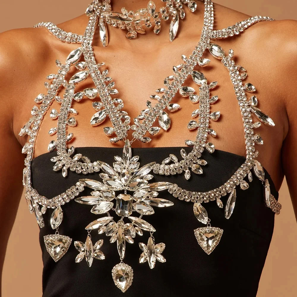 Summer Exaggerated Crystal Bra - Body Jewelry Top บทวิจารณ์และราคา