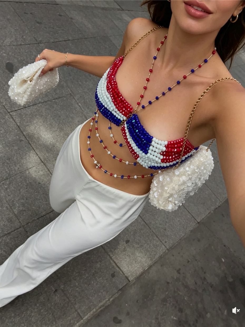 2026 Handcrafted Red White Blu - Body Jewelry Top บทวิจารณ์และราคา