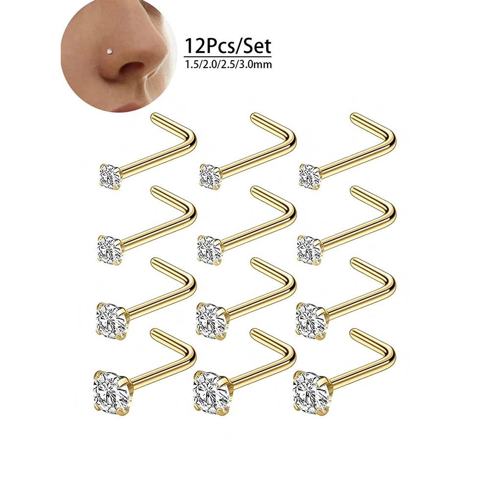 12-Piece Full Set 316L Hypoall - Body Jewelry Diamond บทวิจารณ์และราคา