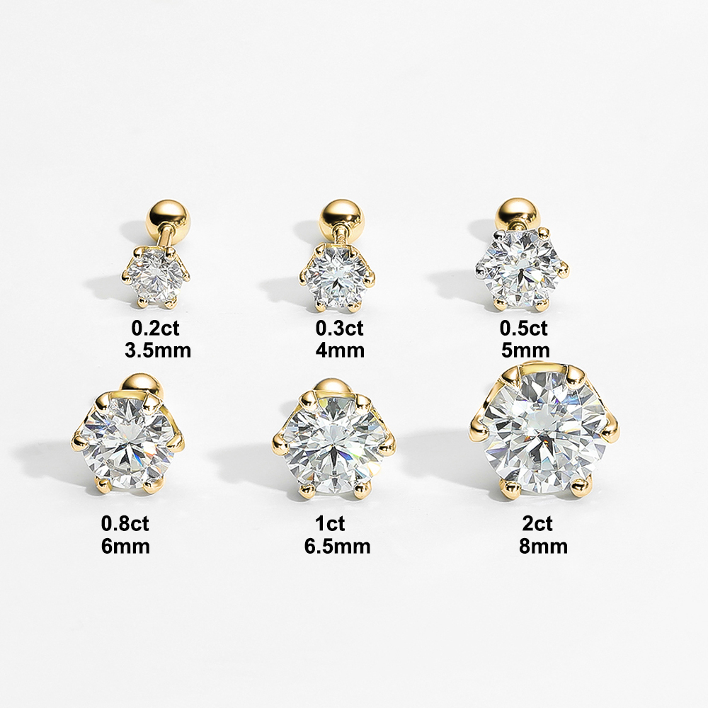 18K Gold Plated 0.2-2ct Moissa - Body Jewelry Diamond บทวิจารณ์และราคา